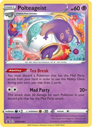 SWSH Sword & Shield Promo Cards  SWSH081 Polteageist  - Holofoil - Promo