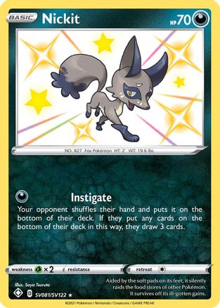 Shining Fates Shiny Vault  SV081/SV122 Nickit  - Holofoil - Shiny Holo Rare