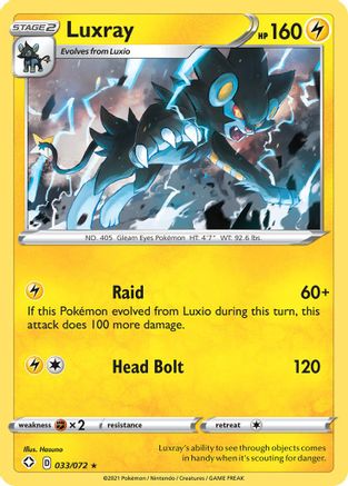 Shining Fates  033/072 Luxray  - Reverse Holofoil - Holo Rare