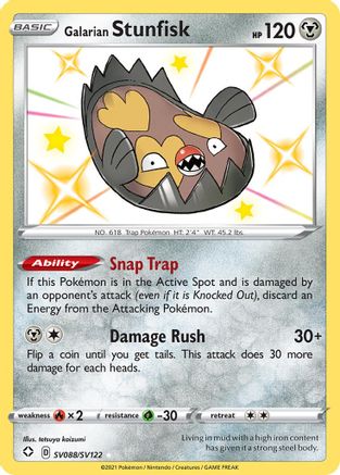 Shining Fates Shiny Vault  SV088/SV122 Galarian Stunfisk  - Holofoil - Shiny Holo Rare
