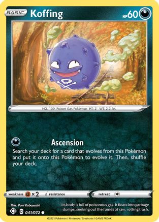 Shining Fates  041/072 Koffing  - Reverse Holofoil - Common