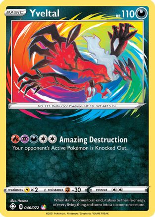 Shining Fates  046/072 Yveltal  - Holofoil - Amazing Rare