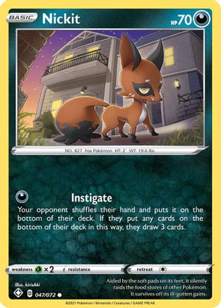 Shining Fates  047/072 Nickit  - Common