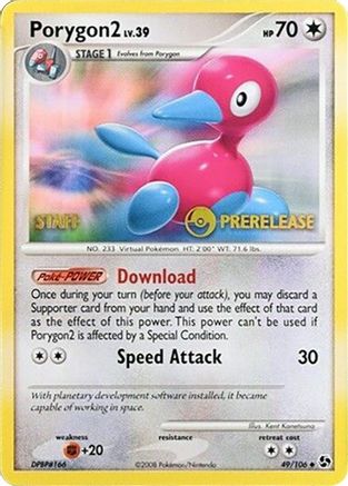 Diamond and Pearl Promos /106 Porygon2 - 49/106 (Prerelease) [Staff]  - Promo