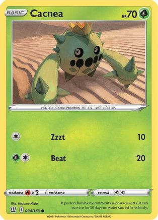 SWSH05 Battle Styles  004/163 Cacnea  - Reverse Holofoil - Common