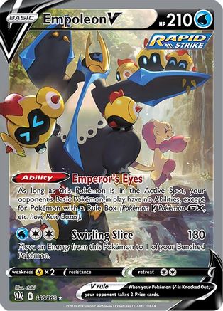 SWSH05 Battle Styles  146/163 Empoleon V (Alternate Full Art)  - Holofoil - Ultra Rare