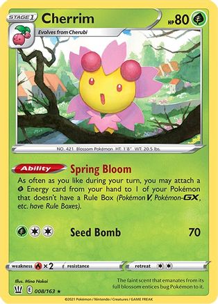 SWSH05 Battle Styles  008/163 Cherrim  - Holofoil - Holo Rare