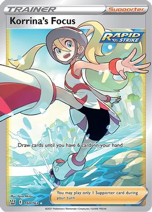 SWSH05 Battle Styles  160/163 Korrina's Focus (Full Art)  - Holofoil - Ultra Rare