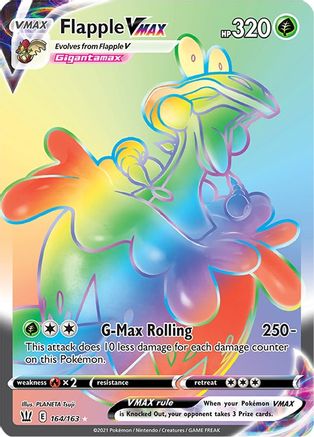 SWSH05 Battle Styles  164/163 Flapple VMAX (Secret)  - Holofoil - Secret Rare