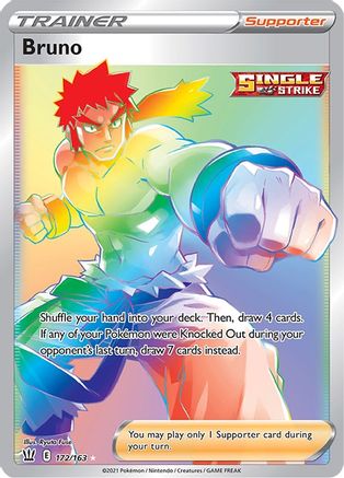 SWSH05 Battle Styles  172/163 Bruno (Secret)  - Holofoil - Secret Rare