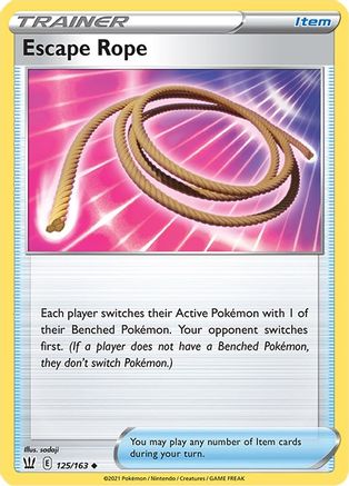 SWSH05 Battle Styles  125/163 Escape Rope  - Reverse Holofoil - Uncommon