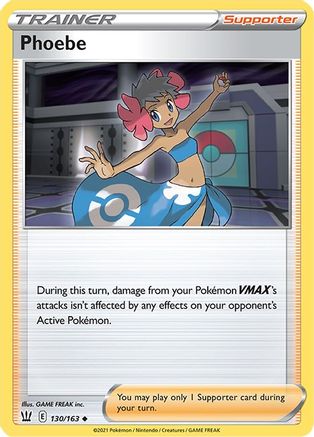 SWSH05 Battle Styles  130/163 Phoebe  - Reverse Holofoil - Uncommon