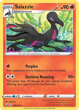 SWSH05 Battle Styles  028/163 Salazzle  - Reverse Holofoil - Rare