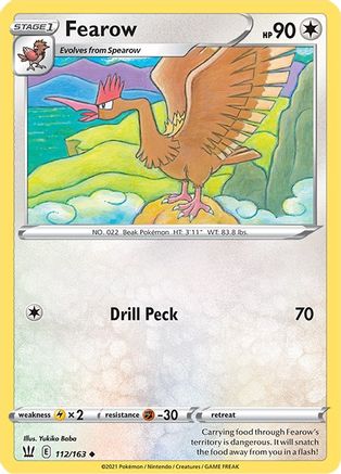SWSH05 Battle Styles  112/163 Fearow  - Reverse Holofoil - Uncommon