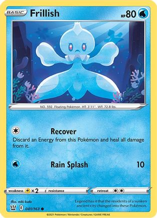 SWSH05 Battle Styles  041/163 Frillish  - Reverse Holofoil - Common