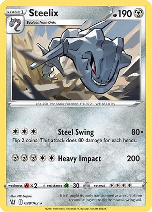 SWSH05 Battle Styles  099/163 Steelix  - Reverse Holofoil - Holo Rare