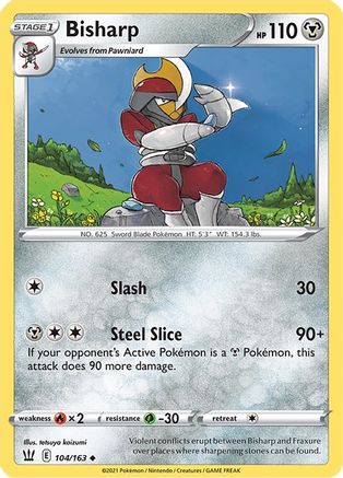 SWSH05 Battle Styles  104/163 Bisharp  - Reverse Holofoil - Uncommon