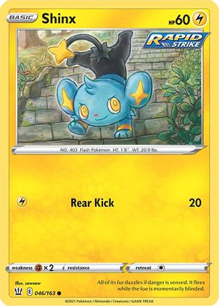 SWSH05 Battle Styles  046/163 Shinx  - Reverse Holofoil - Common