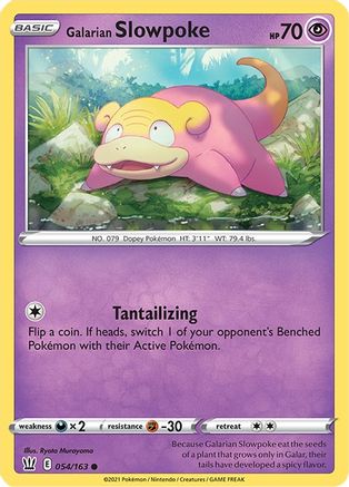 SWSH05 Battle Styles  054/163 Galarian Slowpoke  - Reverse Holofoil - Common