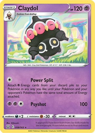 SWSH05 Battle Styles  058/163 Claydol  - Rare