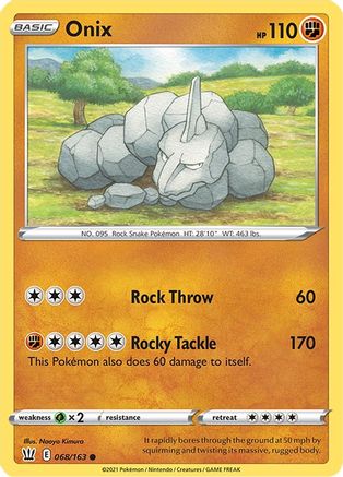 SWSH05 Battle Styles  068/163 Onix  - Reverse Holofoil - Common