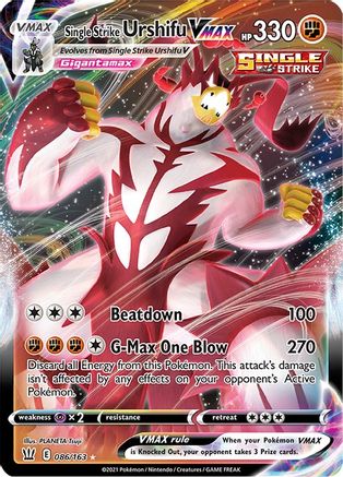 SWSH05 Battle Styles  086/163 Single Strike Urshifu VMAX  - Holofoil - Ultra Rare