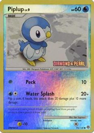Burger King Promos /130 Piplup - 93/130 [Diamond and Pearl]  - Reverse Holofoil - Promo