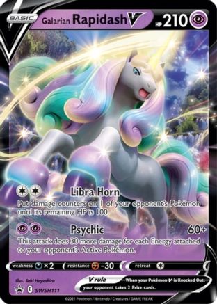 SWSH Sword & Shield Promo Cards  SWSH111 Galarian Rapidash V  - Holofoil - Promo