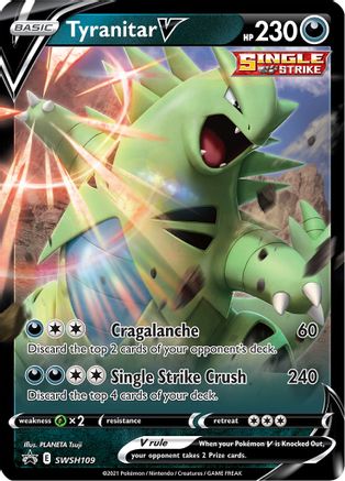 SWSH Sword & Shield Promo Cards  SWSH109 Tyranitar V  - Holofoil - Promo