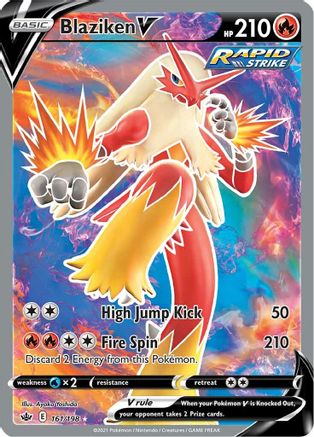 SWSH06 Chilling Reign  161/198 Blaziken V (Full Art)  - Holofoil - Ultra Rare