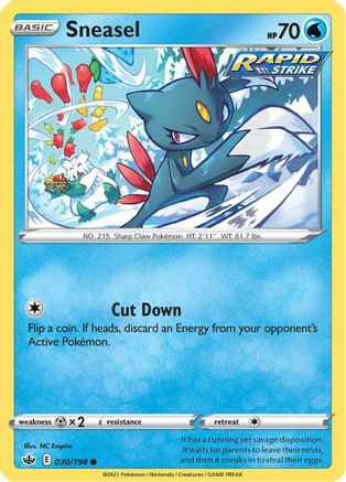 SWSH06 Chilling Reign  030/198 Sneasel  - Reverse Holofoil - Common