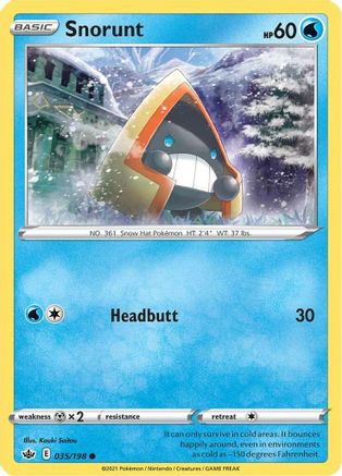 SWSH06 Chilling Reign  035/198 Snorunt  - Reverse Holofoil - Common