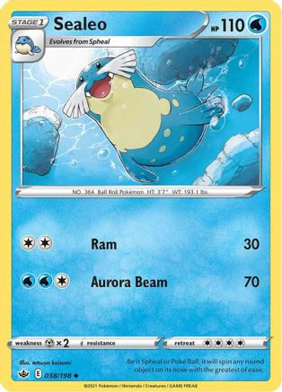 SWSH06 Chilling Reign  038/198 Sealeo  - Reverse Holofoil - Uncommon