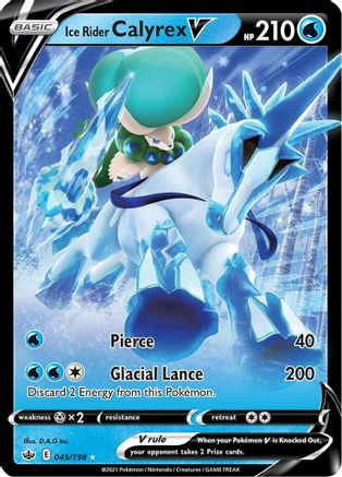 SWSH06 Chilling Reign  045/198 Ice Rider Calyrex V  - Holofoil - Ultra Rare