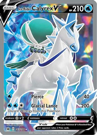 SWSH06 Chilling Reign  163/198 Ice Rider Calyrex V (Full Art)  - Holofoil - Ultra Rare
