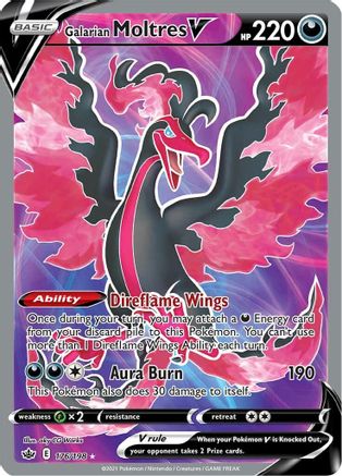 SWSH06 Chilling Reign  176/198 Galarian Moltres V (Full Art)  - Holofoil - Ultra Rare