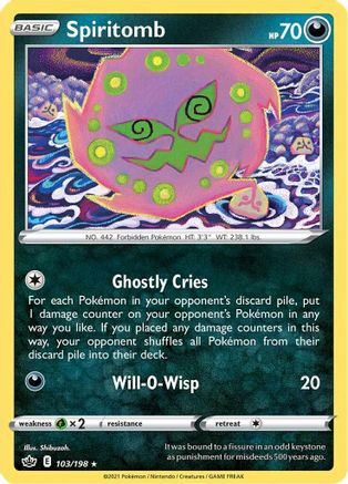 SWSH06 Chilling Reign  103/198 Spiritomb  - Reverse Holofoil - Rare