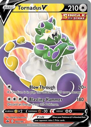 SWSH06 Chilling Reign  184/198 Tornadus V (Full Art)  - Holofoil - Ultra Rare