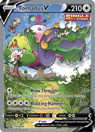 SWSH06 Chilling Reign  185/198 Tornadus V (Alternate Full Art)  - Holofoil - Ultra Rare