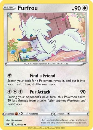 SWSH06 Chilling Reign  126/198 Furfrou  - Common