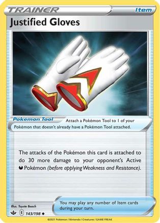 SWSH06 Chilling Reign  143/198 Justified Gloves  - Reverse Holofoil - Uncommon