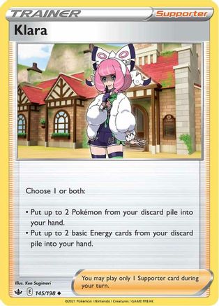SWSH06 Chilling Reign  145/198 Klara  - Reverse Holofoil - Uncommon