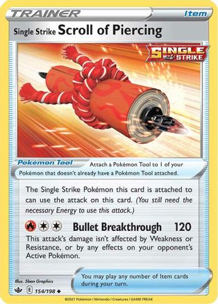 SWSH06 Chilling Reign  154/198 Single Strike Scroll of Piercing  - Uncommon
