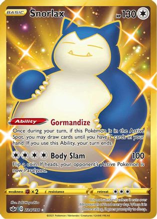 SWSH06 Chilling Reign  224/198 Snorlax (Secret)  - Holofoil - Secret Rare
