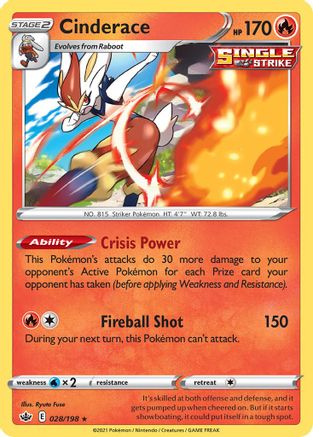 Deck Exclusives  028/198 Cinderace  - Rare