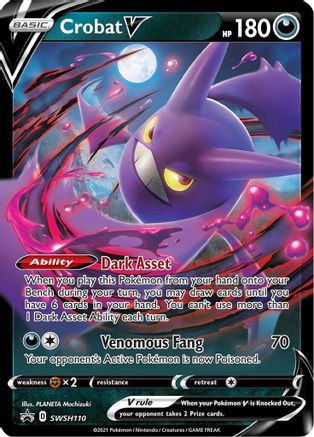 SWSH Sword & Shield Promo Cards  SWSH110 Crobat V  - Holofoil - Promo