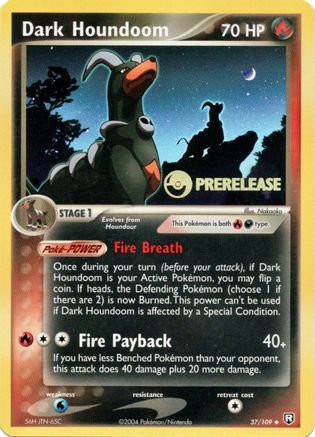 Nintendo Promos /109 Dark Houndoom - 37/109 (Prerelease)  - Holofoil - Promo