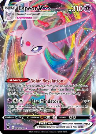 SWSH07 Evolving Skies  065/203 Espeon VMAX  - Holofoil - Ultra Rare