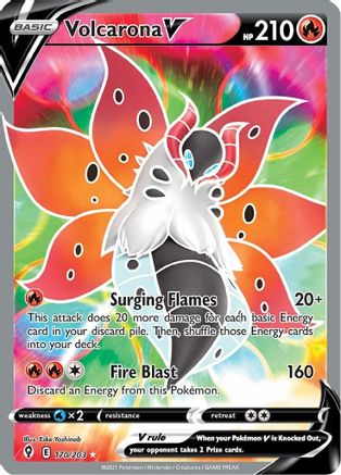 SWSH07 Evolving Skies  170/203 Volcarona V (Full Art)  - Holofoil - Ultra Rare