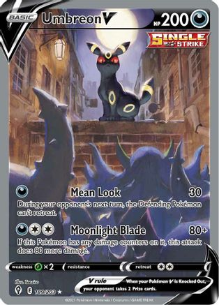 SWSH07 Evolving Skies  189/203 Umbreon V (Alternate Full Art)  - Holofoil - Ultra Rare